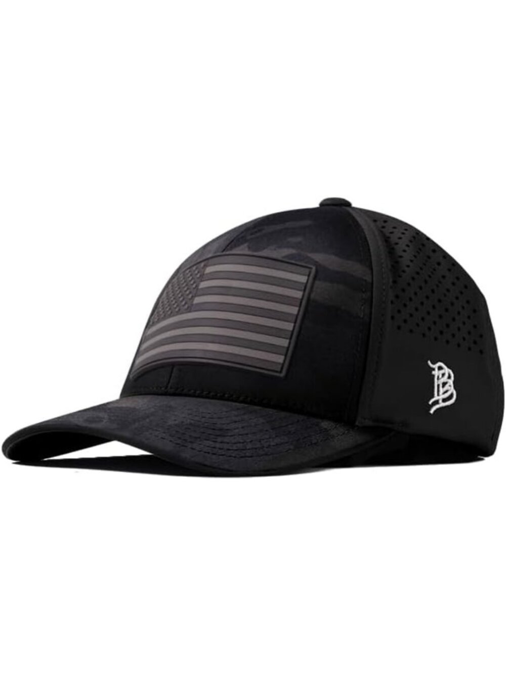 Midnight American Flag Performance Snapback Hat | Men's Curved Brim Baseball Cap